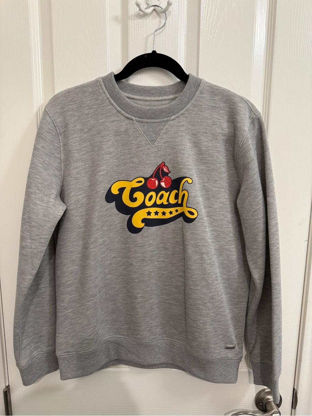 Coach Women’s Grey Logo Crewneck Sweatshirt